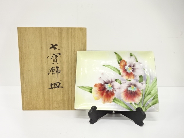 七宝　花　飾皿